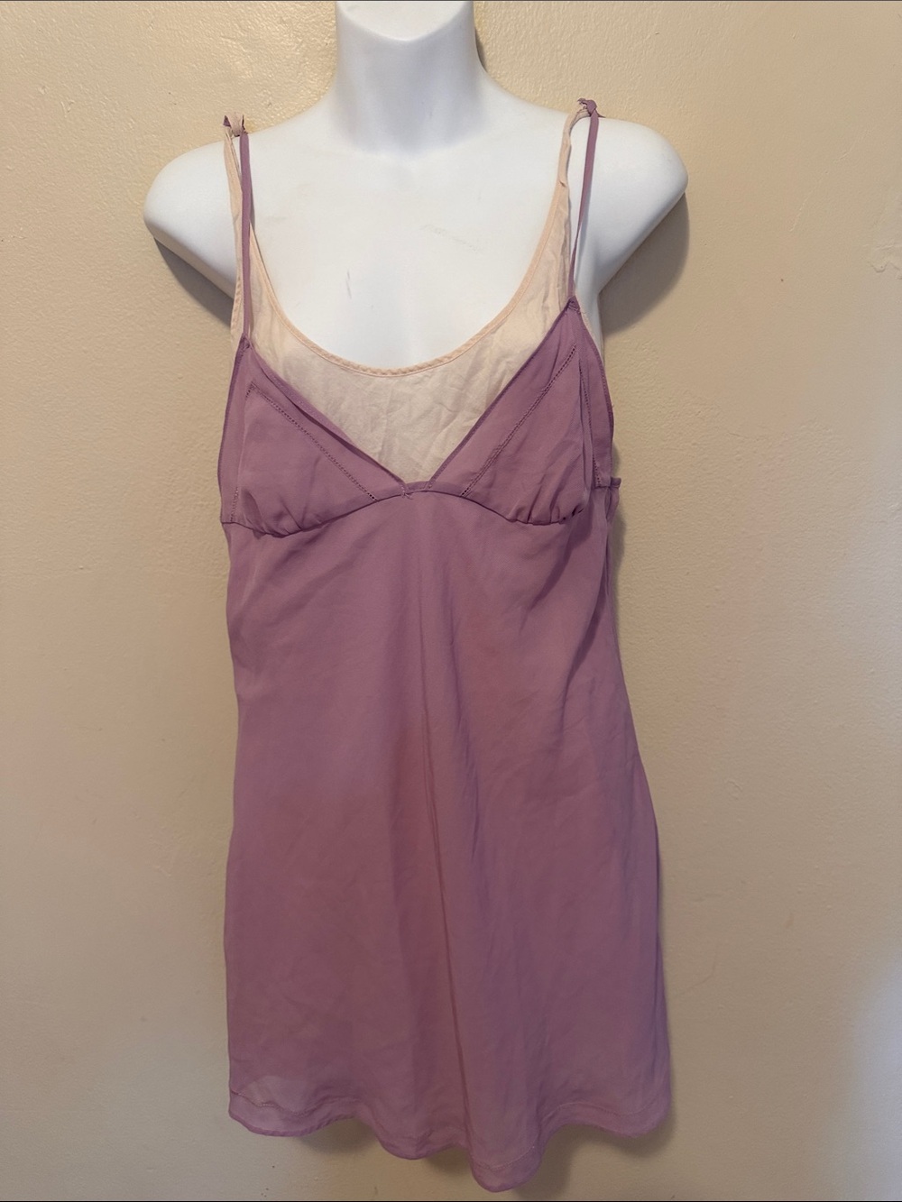 Victoria's Secret Lavender Slip Chemise with Sheer Scoop
